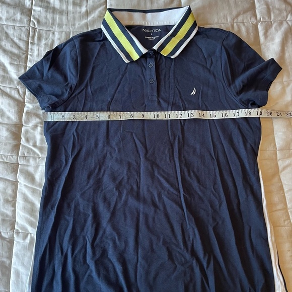 SOLD NWT Nautica Classic Fit Stripes V-neck Collar Stretch Cotton Polo Shirt L - Picture 8 of 10